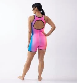 Swim 6" Reversible Sleeveless Unisuit - Melting Rainbow(Swim 6 Reversible Sleeveless Unisuit Melting Rainbow) -Tomboyx Underwear Store 2337370011 Swim Melting Rainbow Reversible 6in Sleeveless Unisuit On Fig 4