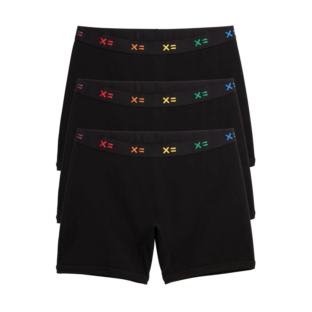 6" No Fly Boxer Briefs 3-Pack - Cotton Black X= Rainbow(6 Boxer Briefs 3 Pack Cotton Black X Rainbow) 1 6" No Fly Boxer Briefs 3-Pack - Cotton Black X= Rainbow(6 Boxer Briefs 3 Pack Cotton Black X Rainbow)