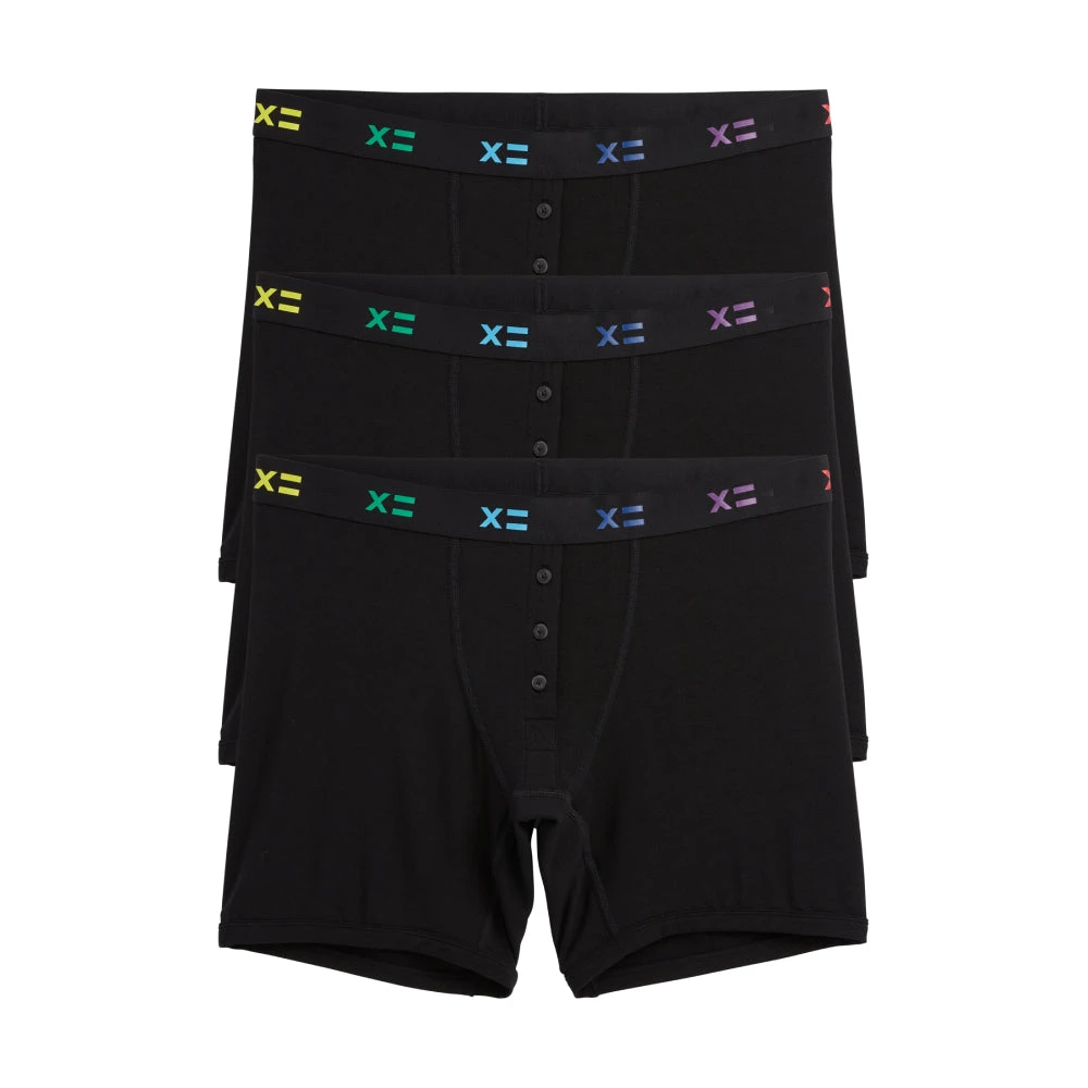 6" Fly Boxer Briefs 3-Pack - TENCEL™ Modal Black X= Rainbow(6 Fly Boxer Briefs 3 Pack Tencel Modal Black X Rainbow) 1 6" Fly Boxer Briefs 3-Pack - TENCEL™ Modal Black X= Rainbow(6 Fly Boxer Briefs 3 Pack Tencel Modal Black X Rainbow)