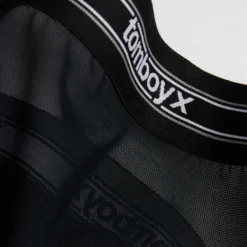 Powermesh 9" Boxer Briefs - Black(Powermesh 9 Boxer Briefs Black) -Tomboyx Underwear Store BlackPowermeshFabricDetail1