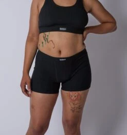 Bamboo Rib 4.5" Trunks - Black(Bamboo Rib 4 5 Trunks Black) -Tomboyx Underwear Store Black Bamboo Rib 4.5in TrunksOF1