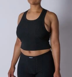 Bamboo Rib Bra Top - Black(Bamboo Rib Bra Top Black) -Tomboyx Underwear Store Black Bamboo Rib Bra TopOF1