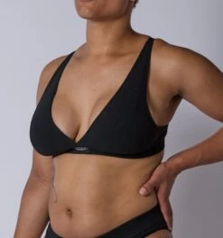 Bamboo Rib Plunge Bra - Black(Bamboo Rib Plunge Bra Black) 9 Bamboo Rib Plunge Bra - Black(Bamboo Rib Plunge Bra Black) -Tomboyx Underwear Store Black Bamboo Rib Plunge BraOF1