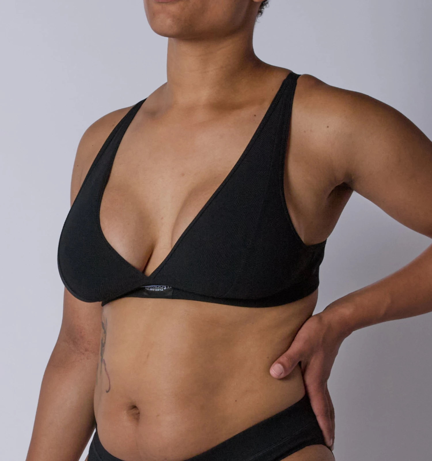 Bamboo Rib Plunge Bra - Black(Bamboo Rib Plunge Bra Black) 3 Bamboo Rib Plunge Bra - Black(Bamboo Rib Plunge Bra Black) - Image 3