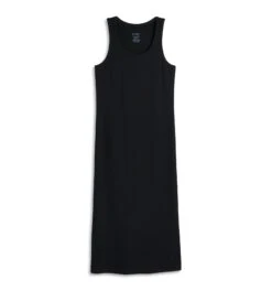 Bamboo Rib Sleeveless Midi Dress - Black(Bamboo Rib Sleeveless Midi Dress Black) -Tomboyx Underwear Store Black Bamboo Rib Sleeveless Midi Dress 1