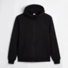 French Terry Full Zip Hoodie - Black(French Terry Full Zip Hoodie Black)