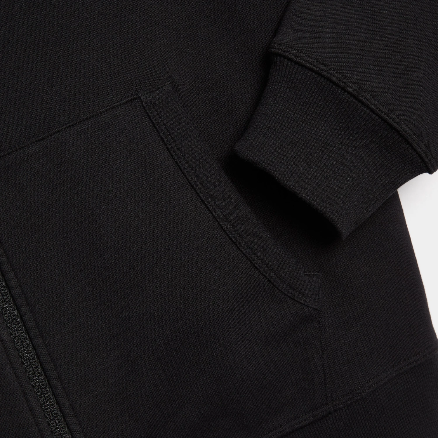 French Terry Full Zip Hoodie - Black(French Terry Full Zip Hoodie Black) 4 French Terry Full Zip Hoodie - Black(French Terry Full Zip Hoodie Black) - Image 4