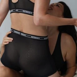 Powermesh 4.5" Trunks - Black(Powermesh 4 5 Trunks Black) 14 Powermesh 4.5" Trunks - Black(Powermesh 4 5 Trunks Black) -Tomboyx Underwear Store Black Powermesh 4.5in TrunksOF5