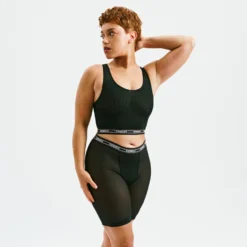 Powermesh 9" Boxer Briefs - Black(Powermesh 9 Boxer Briefs Black) -Tomboyx Underwear Store Black Powermesh 9in Boxer BriefOF3