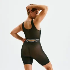 Powermesh 9" Boxer Briefs - Black(Powermesh 9 Boxer Briefs Black) -Tomboyx Underwear Store Black Powermesh 9in Boxer BriefOF4