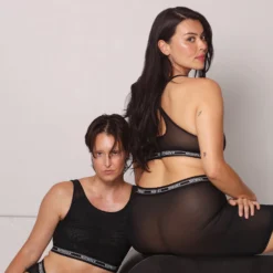 Powermesh 9" Boxer Briefs - Black(Powermesh 9 Boxer Briefs Black) -Tomboyx Underwear Store Black Powermesh 9in Boxer BriefOF5