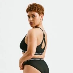 Powermesh Bralette - Black(Powermesh Bralette Black) -Tomboyx Underwear Store Black Powermesh BraletteOF4