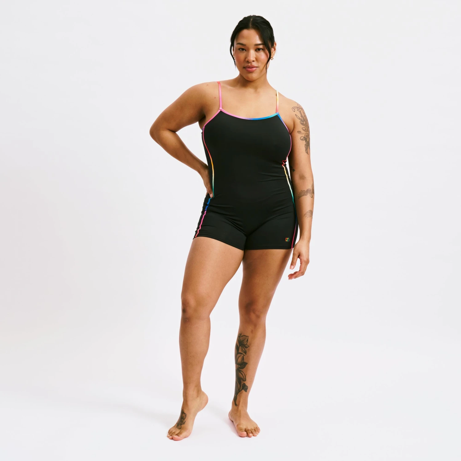 Swim 3.5" Skinny Strap Unisuit - Black Rainbow Ombre(Swim 3 5 Skinny Strap Unisuit Black Rainbow Ombre) 1 Swim 3.5" Skinny Strap Unisuit - Black Rainbow Ombre(Swim 3 5 Skinny Strap Unisuit Black Rainbow Ombre)