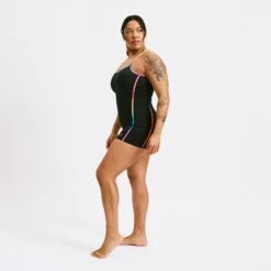 Swim 3.5" Skinny Strap Unisuit - Black Rainbow Ombre(Swim 3 5 Skinny Strap Unisuit Black Rainbow Ombre) 9 Swim 3.5" Skinny Strap Unisuit - Black Rainbow Ombre(Swim 3 5 Skinny Strap Unisuit Black Rainbow Ombre) -Tomboyx Underwear Store Black Rainbow Ombre Swim 3.5in Skinny Strap UnisuitOF3