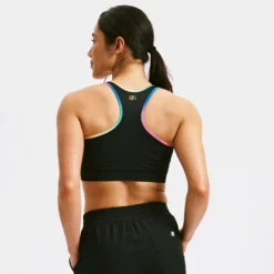 Swim Racerback Zip Compression Top - Black Rainbow Ombre(Swim Racerback Zip Compression Top Black Rainbow Ombre) -Tomboyx Underwear Store Black Rainbow Ombre Swim Racerback Zip Compression topOF3