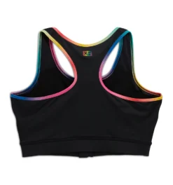 Swim Racerback Zip Compression Top - Black Rainbow Ombre(Swim Racerback Zip Compression Top Black Rainbow Ombre) -Tomboyx Underwear Store Black Rainbow Ombre Swim Racerback Zip Compression top 2