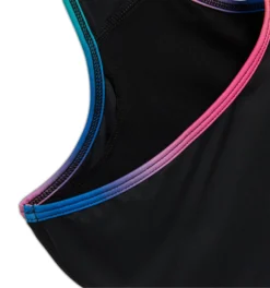 Swim Racerback Zip Compression Top - Black Rainbow Ombre(Swim Racerback Zip Compression Top Black Rainbow Ombre) -Tomboyx Underwear Store Black Rainbow Ombre Swim Racerback Zip Compression top 3