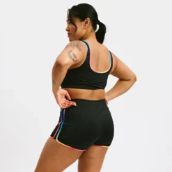 Swim Sport Compression Top - Black Rainbow Ombre(Swim Sport Compression Top Black Rainbow Ombre) -Tomboyx Underwear Store Black Rainbow Ombre Swim Sport Compression TopOF3