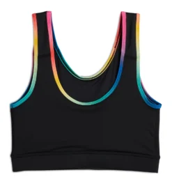 Swim Sport Compression Top - Black Rainbow Ombre(Swim Sport Compression Top Black Rainbow Ombre) -Tomboyx Underwear Store Black Rainbow Ombre Swim Sport Compression Top 2