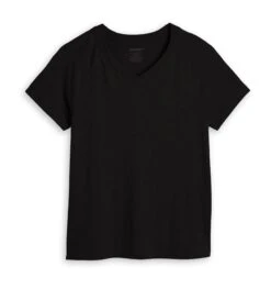 Short Sleeve Jersey Slub V Neck Tee - Black(Short Sleeve Jersey Slub V Neck Tee Black) -Tomboyx Underwear Store Black Short Sleeve Jersey Slub Raglan V Neck 1
