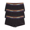 Boy Shorts 3-Pack - Cotton Black Rainbow Logo(Boy Shorts 3 Pack Cotton Black Rainbow Logo)