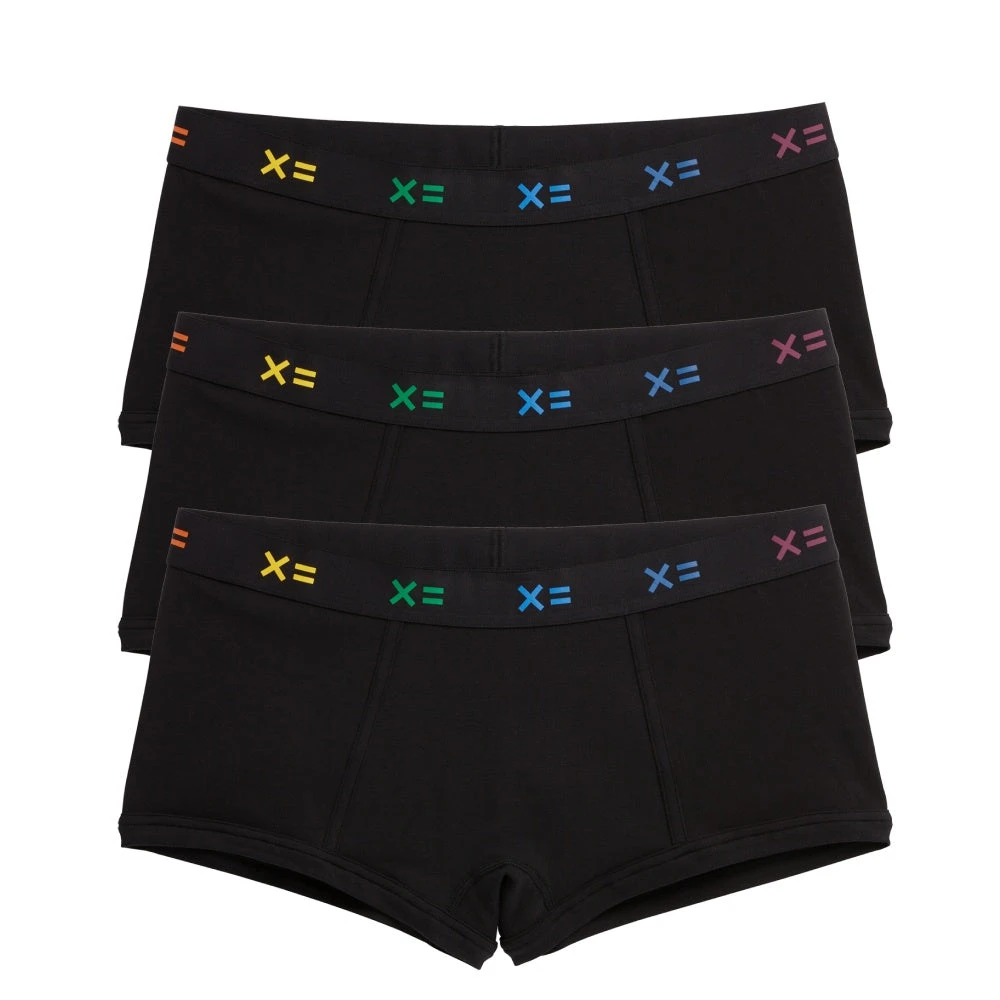 Boy Shorts 3-Pack - Cotton Black X= Rainbow(Boy Shorts 3 Pack Cotton Black X Rainbow) 1 Boy Shorts 3-Pack - Cotton Black X= Rainbow(Boy Shorts 3 Pack Cotton Black X Rainbow)