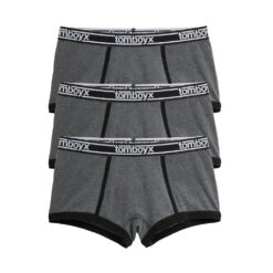 Boy Shorts 3-Pack - Cotton Charcoal Logo(Boy Shorts 3 Pack Cotton Charcoal Logo 1)