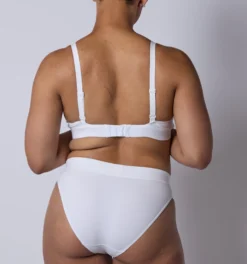 Bamboo Rib Plunge Bra - Bright White(Bamboo Rib Plunge Bra Bright White) -Tomboyx Underwear Store Bright White Bamboo Rib Plunge BraOF2