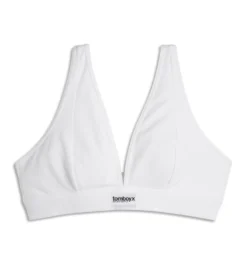 Bamboo Rib Plunge Bra - Bright White(Bamboo Rib Plunge Bra Bright White) -Tomboyx Underwear Store Bright White Bamboo Rib Plunge Bra 1 4a32668d 88c6 4b68 ad85 2334def33f27