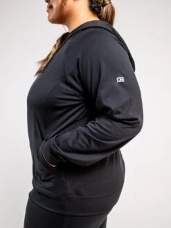 Cozy Luxe Fitted Hoodie - Black(Cozy Luxe Hoodie Black) -Tomboyx Underwear Store CozyLuxeHoodieOF3