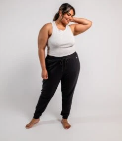 Cozy Luxe Fitted Jogger - Black(Cozy Luxe Jogger Black) -Tomboyx Underwear Store CozyLuxeJoggerOF1