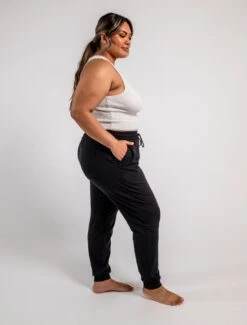 Cozy Luxe Fitted Jogger - Black(Cozy Luxe Jogger Black) -Tomboyx Underwear Store CozyLuxeJoggerOF3