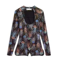 Swim 3" Shortie Long Sleeve Unisuit - Don't Be Jelly(Swim 3 Shortie Long Sleeve Unisuit Dont Be Jelly) -Tomboyx Underwear Store Dont Be jelly Swim 3in Shortie Unisuit 2