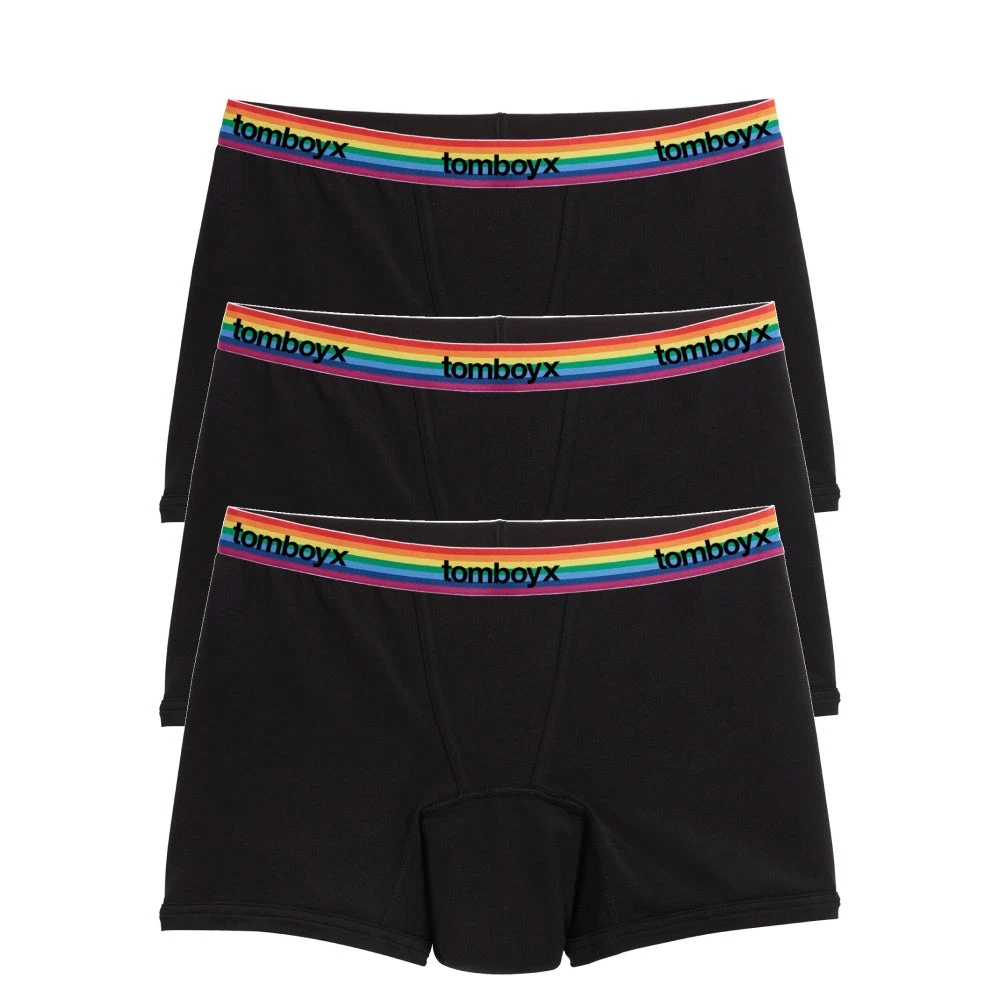 First Line Period 4.5" Trunks 3-Pack - Black Rainbow Logo(First Line Period 4 5 Trunks 3 Pack Black Rainbow Logo) 1 First Line Period 4.5" Trunks 3-Pack - Black Rainbow Logo(First Line Period 4 5 Trunks 3 Pack Black Rainbow Logo)