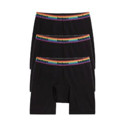 First Line Period 9" Boxer Briefs 3-Pack - Black Rainbow Logo(First Line Period 9 Boxer Briefs 3 Pack Black Rainbow Logo)