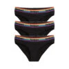 First Line Period Bikini 3-Pack - Black Rainbow Logo(First Line Period Bikini 3 Pack Black Rainbow Logo)