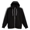 French Terry Track Full Zip Hoodie - Black(French Terry Track Full Zip Hoodie Black)