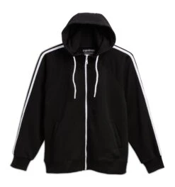 French Terry Track Full Zip Hoodie - Black(French Terry Track Full Zip Hoodie Black)