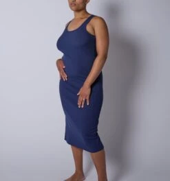 Bamboo Rib Sleeveless Midi Dress - Future Dusk(Bamboo Rib Sleeveless Midi Dress Future Dusk)