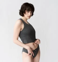 Bamboo Rib Bra Top - Heather Gray(Bamboo Rib Bra Top Heather Gray)