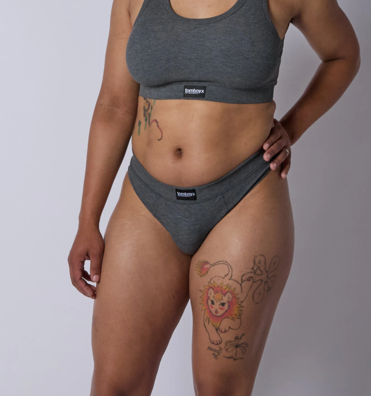 Bamboo Rib Cheeky - Heather Gray(Bamboo Rib Cheeky Heather Gray) 2 Bamboo Rib Cheeky - Heather Gray(Bamboo Rib Cheeky Heather Gray) - Image 2