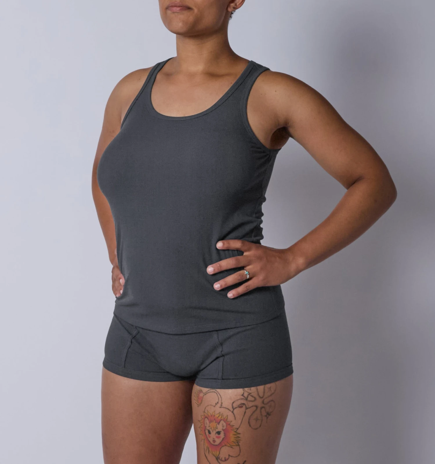 Bamboo Rib Power Tank - Heather Gray(Bamboo Rib Power Tank Heather Gray) 1 Bamboo Rib Power Tank - Heather Gray(Bamboo Rib Power Tank Heather Gray)