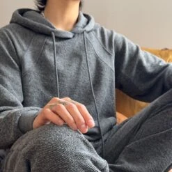 Inside Out French Terry Hoodie - Heather Grey(Inside Out French Terry Hoodie Heather Grey) -Tomboyx Underwear Store Heather Gray Inside Out French Terry HoodieUGC2