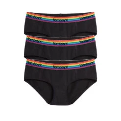 Hipster 3-Pack - Cotton Black Rainbow Logo(Hipster 3 Pack Cotton Black Rainbow Logo)