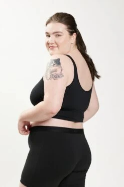 Longline Scoop Bra - White(Longline Scoop Bra White) -Tomboyx Underwear Store Longline Scoop Bra Black OF 4 f0db4d8d 08b4 4f3d 8144 2ee5c24bbcfa