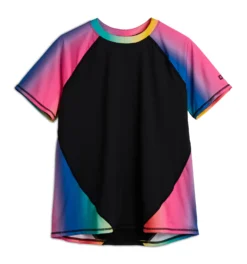Swim Rashguard Tee - Melting Rainbow(Swim Rashguard Tee Melting Rainbow) -Tomboyx Underwear Store Melting Rainbow Swim Rash Guard Tee 1