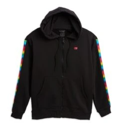 French Terry Zip Up Hoodie - Metallic Rainbow(French Terry Zip Up Hoodie Rainbow Highlight)