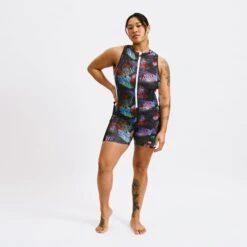 Swim 4.5" Zip Up Unisuit - Palm Dreams(Swim 4 5 Zip Up Unisuit Palm Dreams)