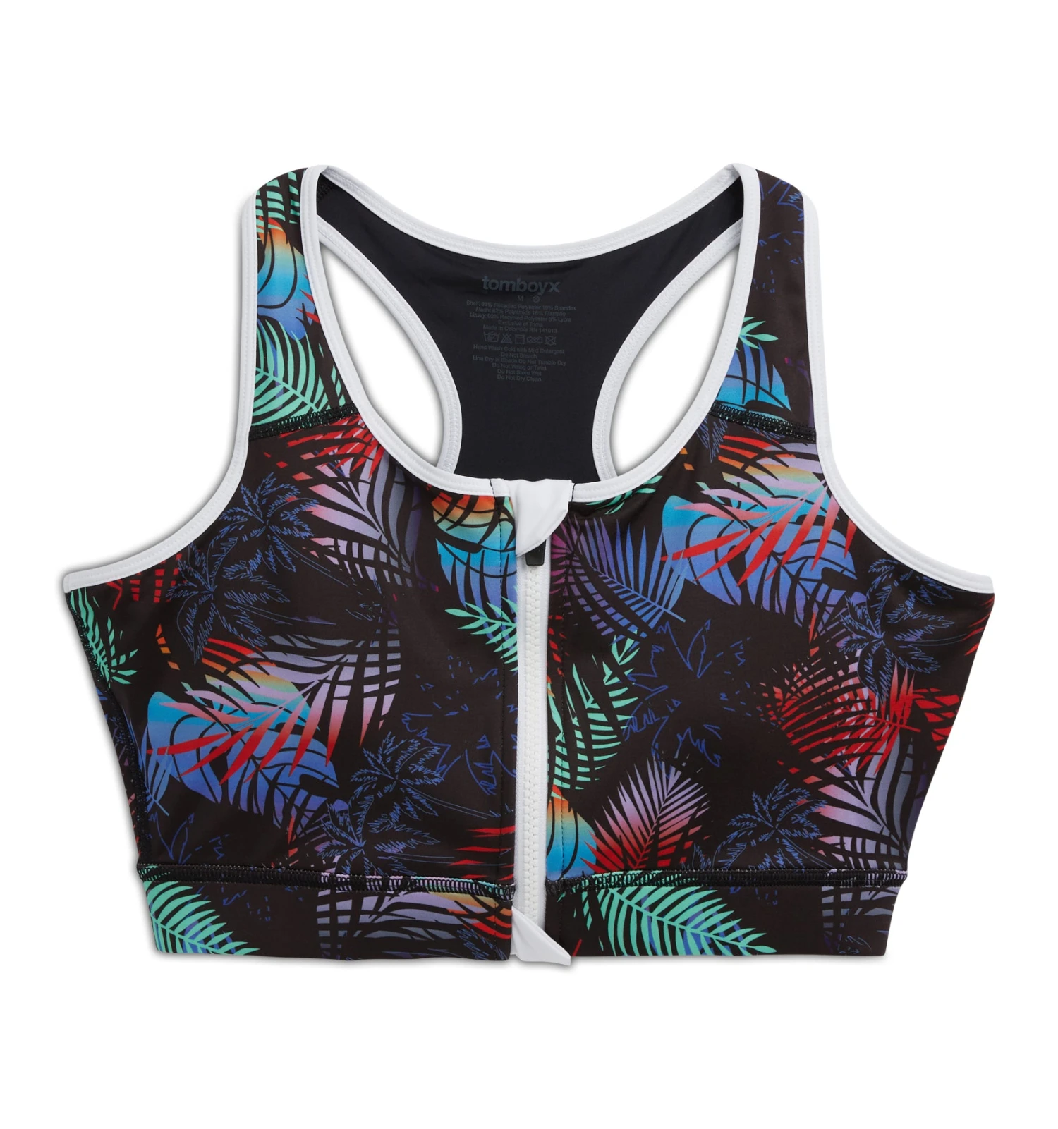 Swim Racerback Zip Compression Top - Palm Dreams(Swim Racerback Zip Compression Top Palm Dreams) 4 Swim Racerback Zip Compression Top - Palm Dreams(Swim Racerback Zip Compression Top Palm Dreams) - Image 4