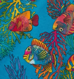 Essentials Soft Bra - Rainbow Fish(Essentials Soft Bra Rainbow Fish) -Tomboyx Underwear Store RainbowFishFabricDetail 1